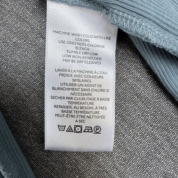 Free People We The Free Lightning Cloudy Blue Long Sleeve Crop T Shirt Size L - Picture 8 of 9